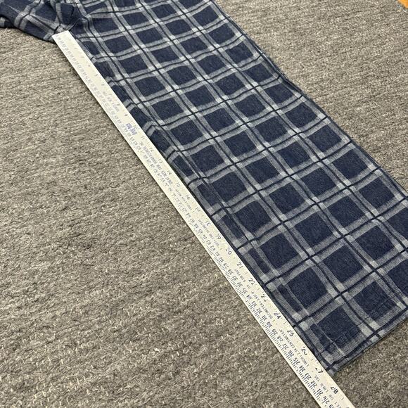 Frnch Paris Overalls Women Large Blue Plaid Wide Leg Preppy Jumpsuit Workwear - Picture 5 of 11
